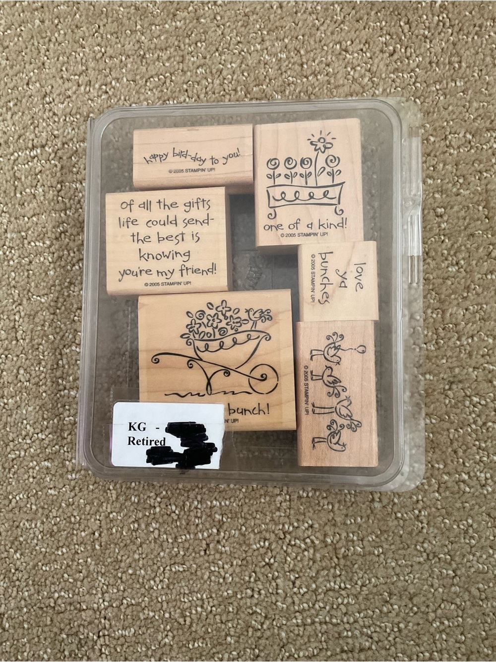 Stampin’ Up! Love Ya Bunches Mounted Stamp Set 2005 Retired Birds